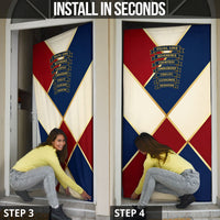 Jacques De Molay Door Cover Crusader Knight Retro Virtues Seven Precepts