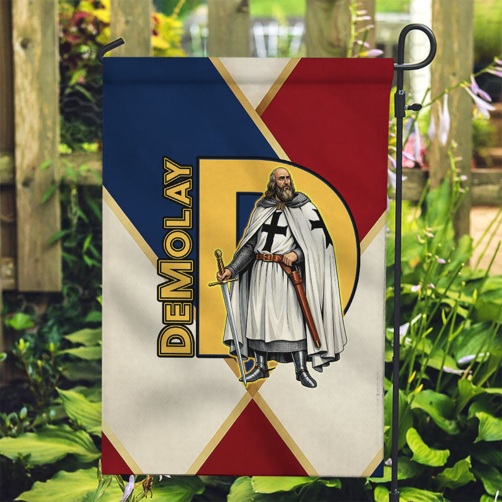 Jacques De Molay Garden Flag Crusader Knight Retro Virtues Seven Precepts
