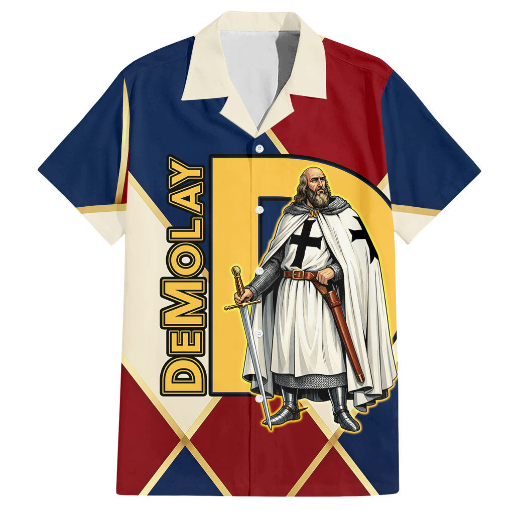 Jacques De Molay Hawaiian Shirt Crusader Knight Retro Virtues Seven Precepts