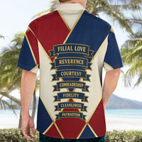 Jacques De Molay Hawaiian Shirt Crusader Knight Retro Virtues Seven Precepts