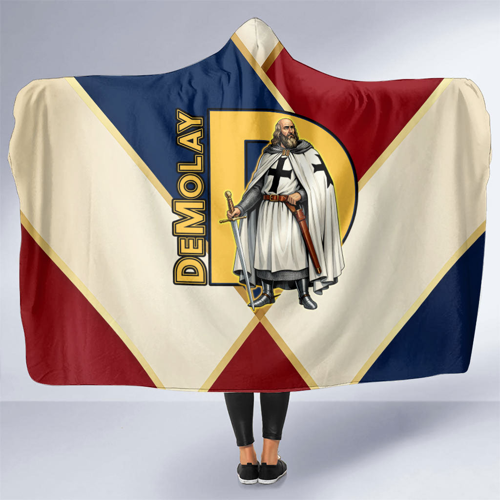 Jacques De Molay Hooded Blanket Crusader Knight Retro Virtues Seven Precepts