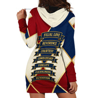 Jacques De Molay Hoodie Dress Crusader Knight Retro Virtues Seven Precepts