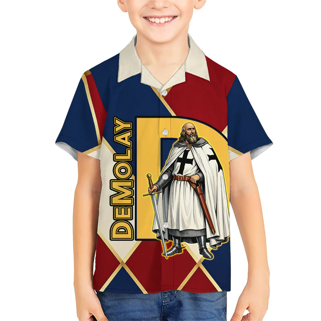 Jacques De Molay Kid Hawaiian Shirt Crusader Knight Retro Virtues Seven Precepts