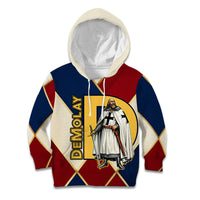 Jacques De Molay Kid Hoodie Crusader Knight Retro Virtues Seven Precepts