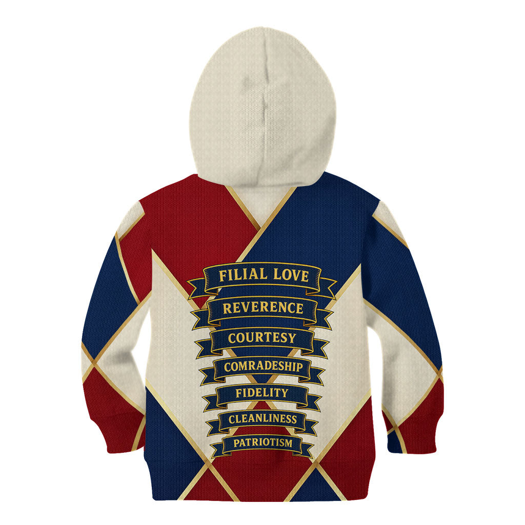 Jacques De Molay Kid Hoodie Crusader Knight Retro Virtues Seven Precepts