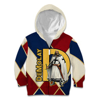Jacques De Molay Kid Hoodie Crusader Knight Retro Virtues Seven Precepts