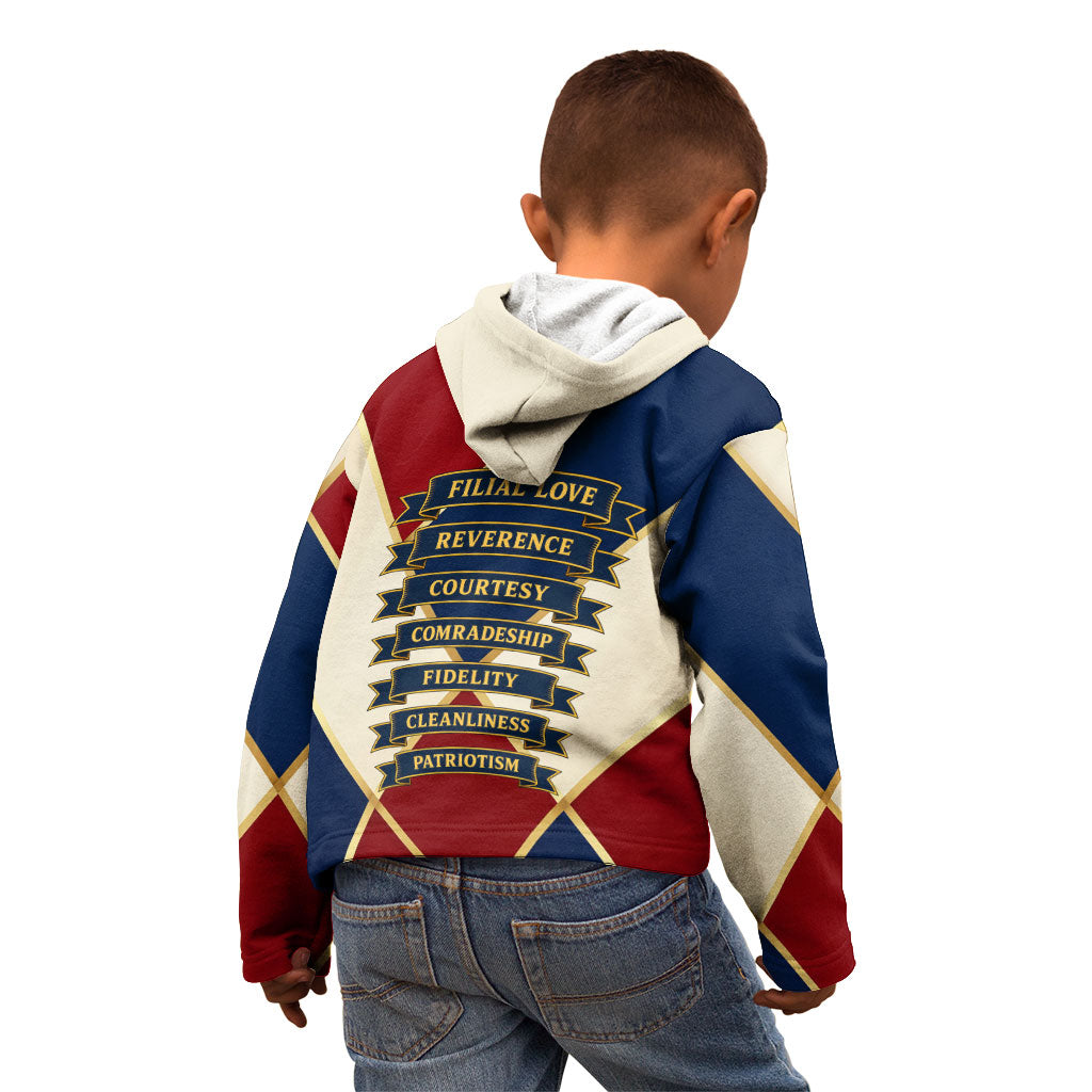 Jacques De Molay Kid Hoodie Crusader Knight Retro Virtues Seven Precepts
