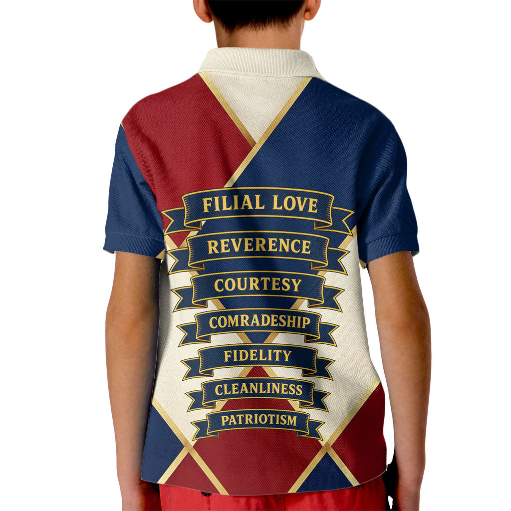 Jacques De Molay Kid Polo Shirt Crusader Knight Retro Virtues Seven Precepts