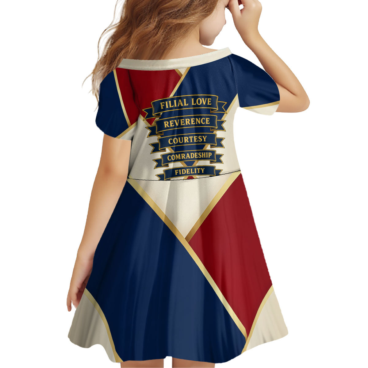 Jacques De Molay Kid Short Sleeve Dress Crusader Knight Retro Virtues Seven Precepts