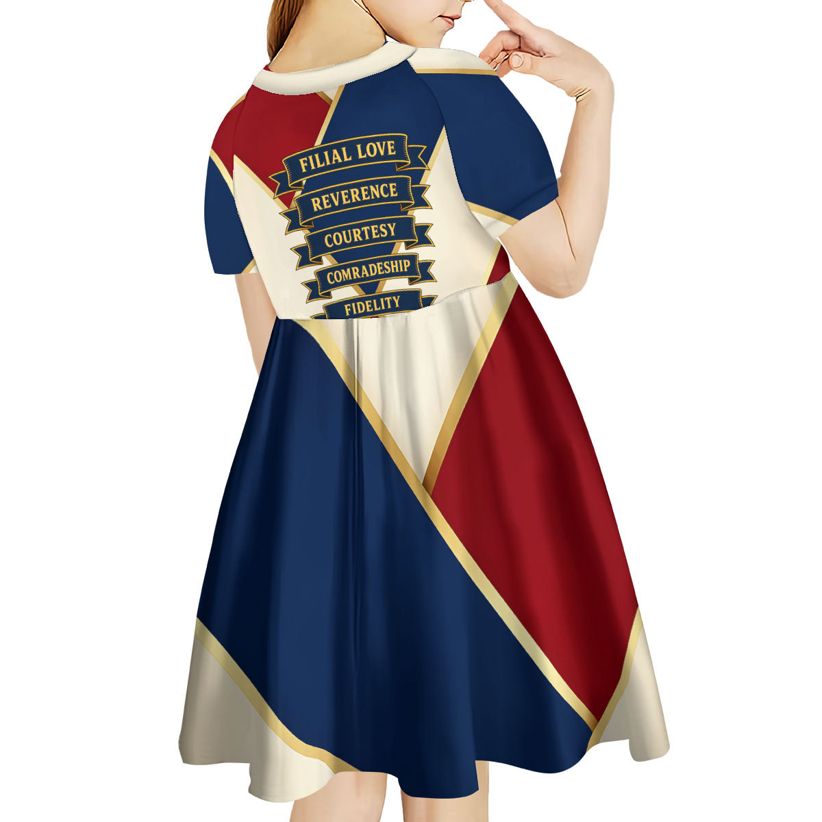 Jacques De Molay Kid Short Sleeve Dress Crusader Knight Retro Virtues Seven Precepts
