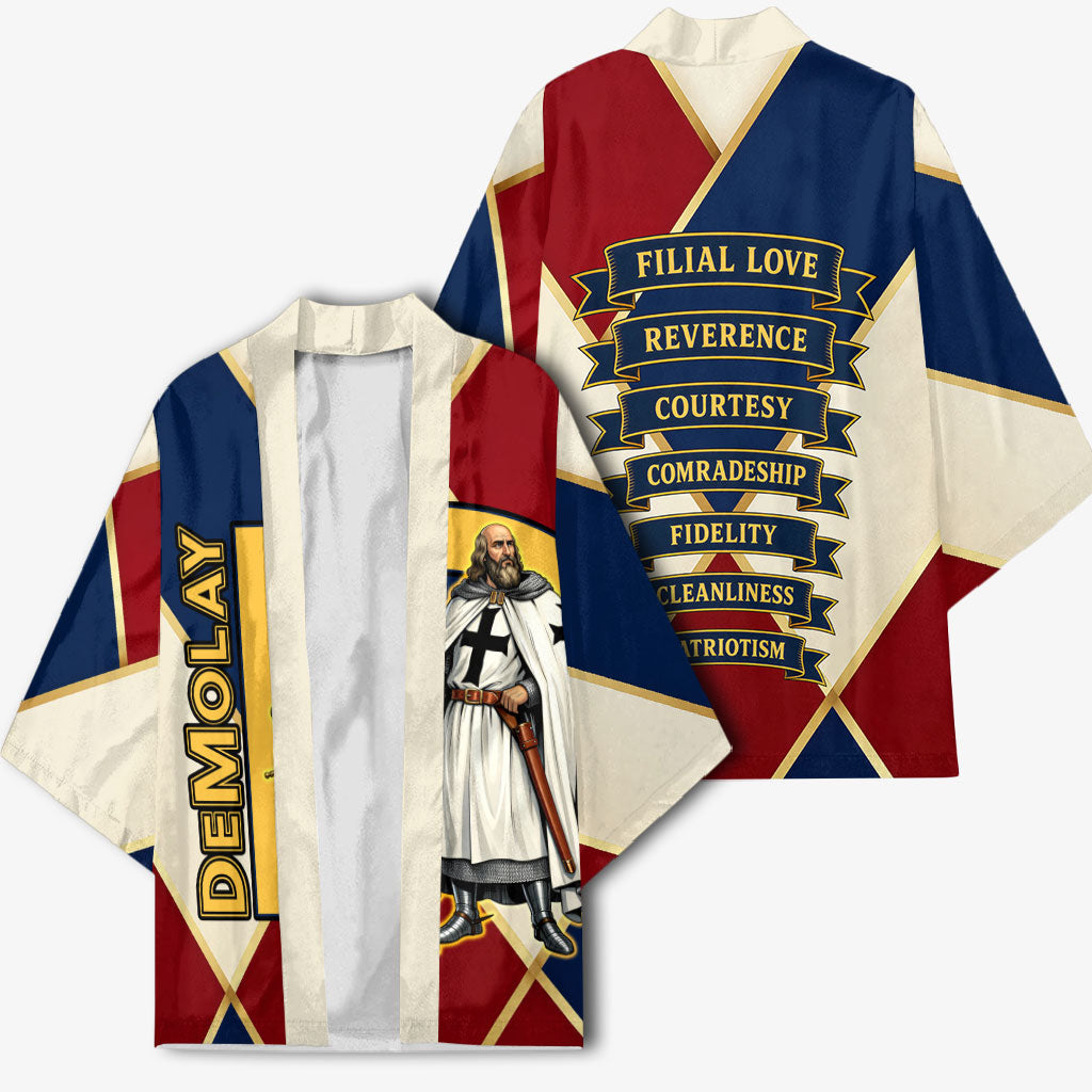 Jacques De Molay Kimono Crusader Knight Retro Virtues Seven Precepts