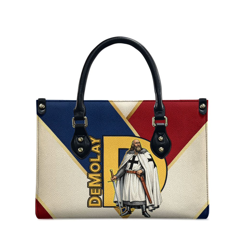 Jacques De Molay Leather Bag Crusader Knight Retro Virtues Seven Precepts