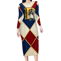 Jacques De Molay Long Sleeve Bodycon Dress Crusader Knight Retro Virtues Seven Precepts
