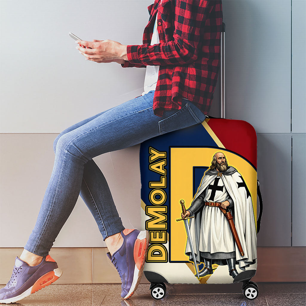 Jacques De Molay Luggage Cover Crusader Knight Retro Virtues Seven Precepts