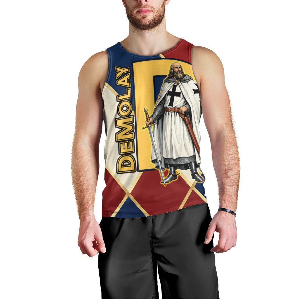 Jacques De Molay Men Tank Top Crusader Knight Retro Virtues Seven Precepts