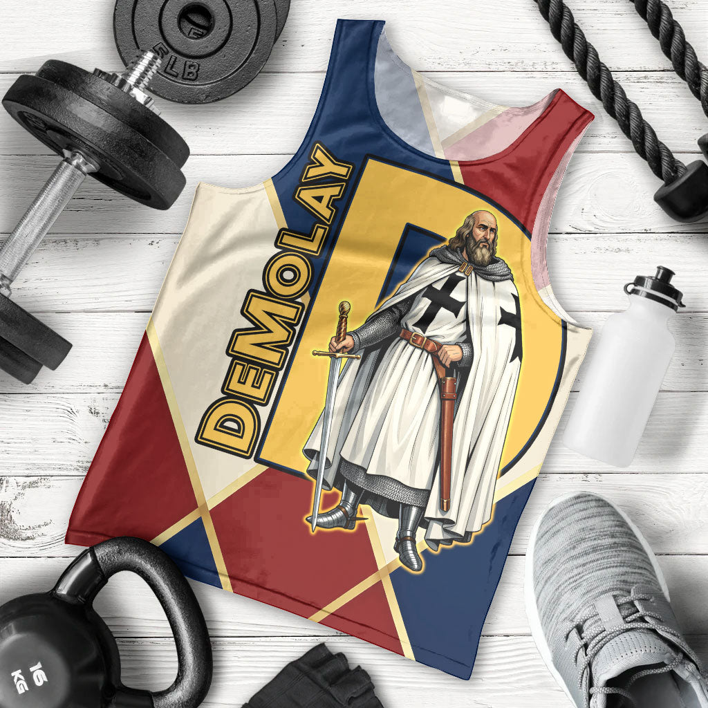 Jacques De Molay Men Tank Top Crusader Knight Retro Virtues Seven Precepts