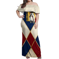 Jacques De Molay Off Shoulder Maxi Dress Crusader Knight Retro Virtues Seven Precepts