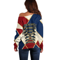 Jacques De Molay Off Shoulder Sweater Crusader Knight Retro Virtues Seven Precepts