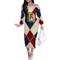 Jacques De Molay Off The Shoulder Long Sleeve Dress Crusader Knight Retro Virtues Seven Precepts