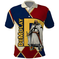 Jacques De Molay Polo Shirt Crusader Knight Retro Virtues Seven Precepts