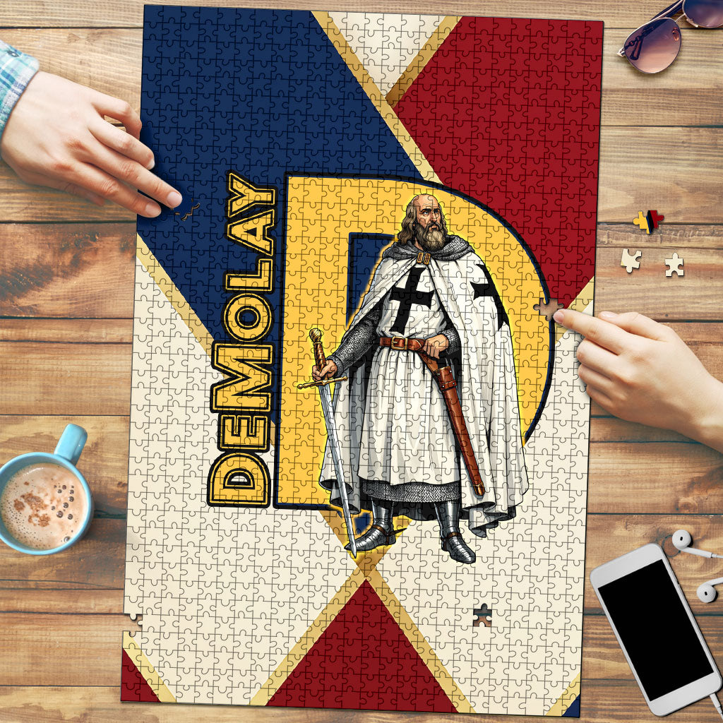 Jacques De Molay Puzzle Crusader Knight Retro Virtues Seven Precepts
