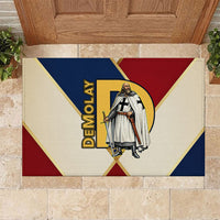 Jacques De Molay Rubber Doormat Crusader Knight Retro Virtues Seven Precepts