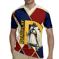 Jacques De Molay Rugby Jersey Crusader Knight Retro Virtues Seven Precepts