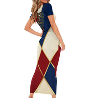 Jacques De Molay Short Sleeve Bodycon Dress Crusader Knight Retro Virtues Seven Precepts