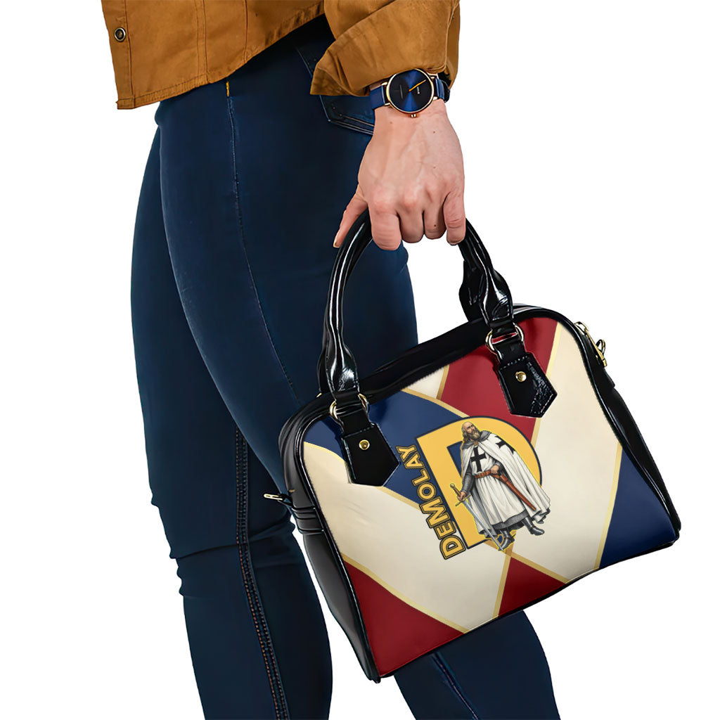 Jacques De Molay Shoulder Handbag Crusader Knight Retro Virtues Seven Precepts