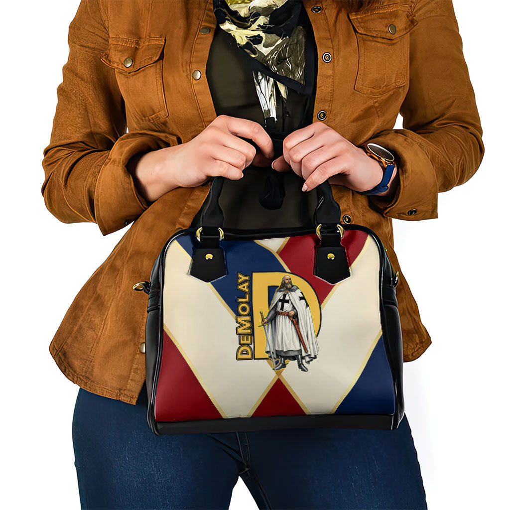 Jacques De Molay Shoulder Handbag Crusader Knight Retro Virtues Seven Precepts