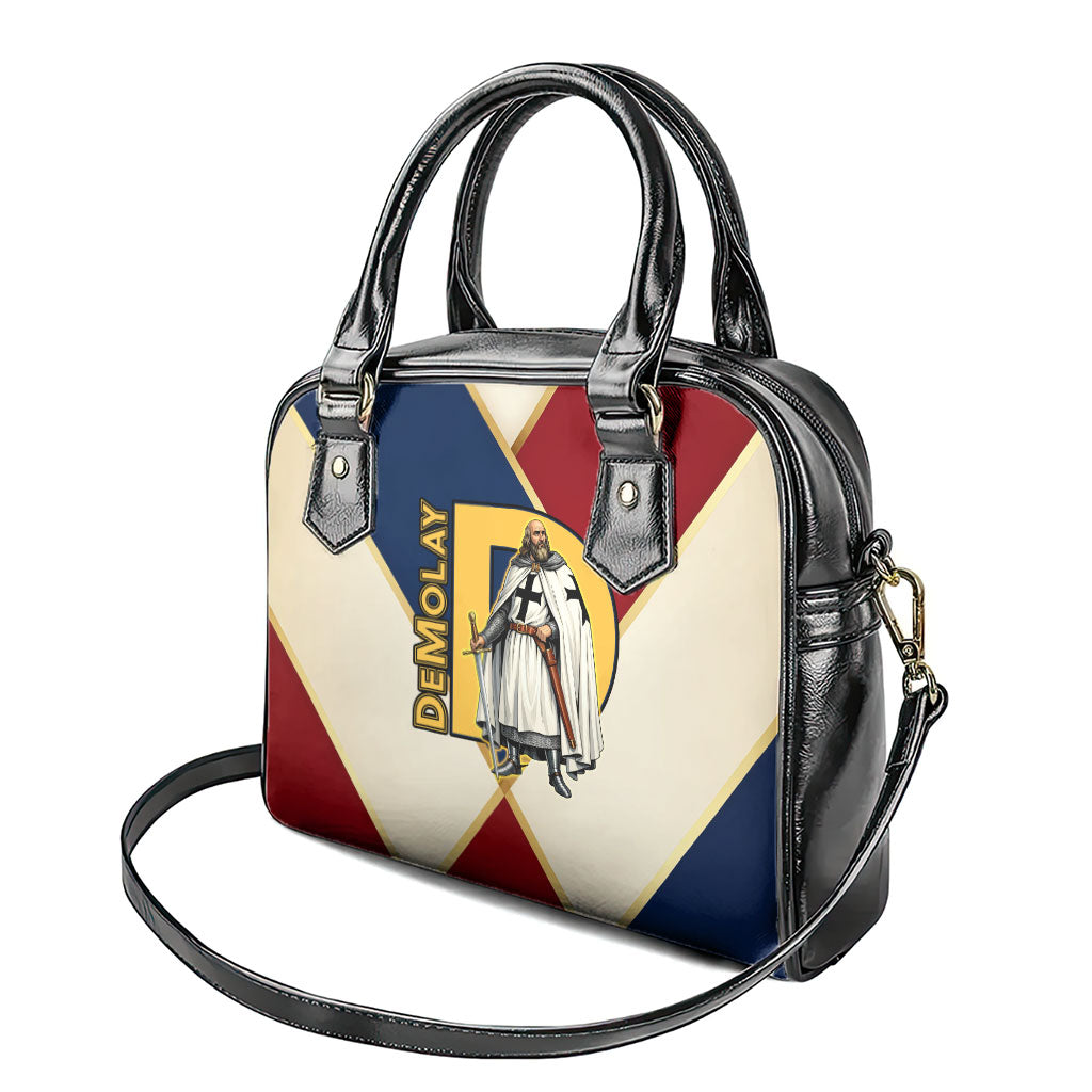 Jacques De Molay Shoulder Handbag Crusader Knight Retro Virtues Seven Precepts