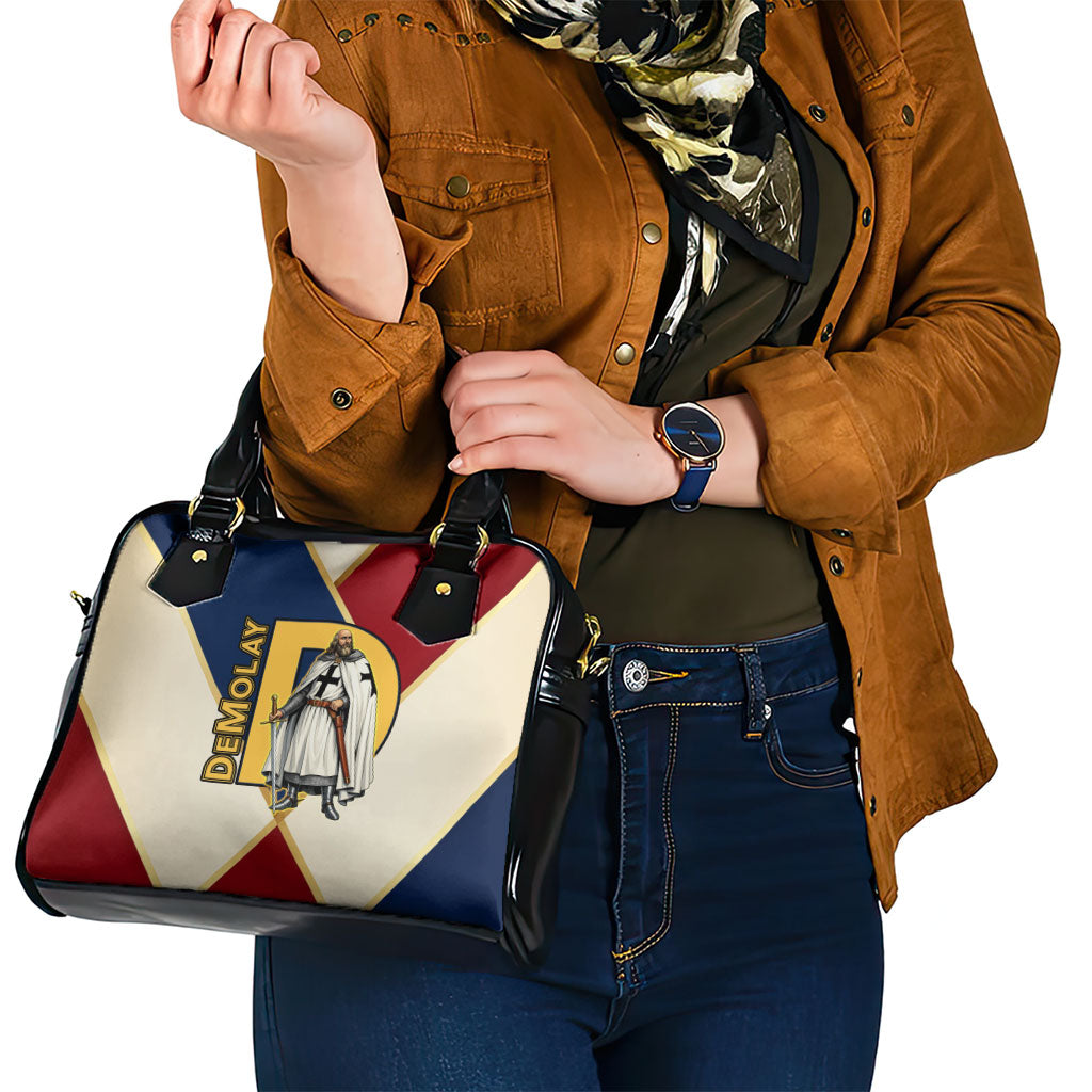 Jacques De Molay Shoulder Handbag Crusader Knight Retro Virtues Seven Precepts