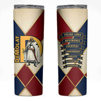 Jacques De Molay Skinny Tumbler Crusader Knight Retro Virtues Seven Precepts