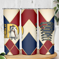 Jacques De Molay Skinny Tumbler Crusader Knight Retro Virtues Seven Precepts