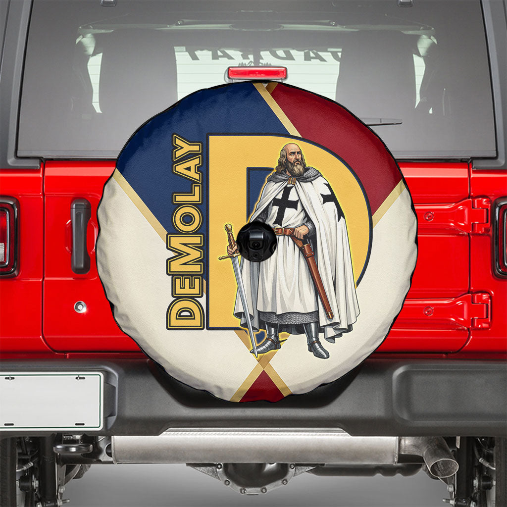 Jacques De Molay Spare Tire Cover Crusader Knight Retro Virtues Seven Precepts