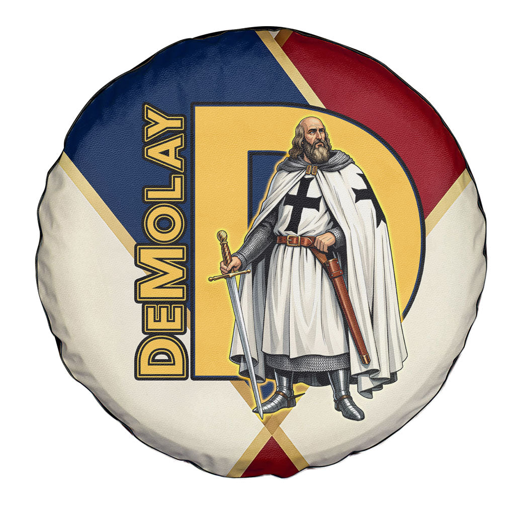 Jacques De Molay Spare Tire Cover Crusader Knight Retro Virtues Seven Precepts