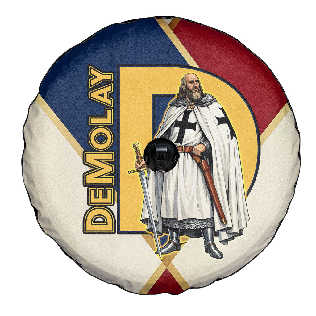 Jacques De Molay Spare Tire Cover Crusader Knight Retro Virtues Seven Precepts
