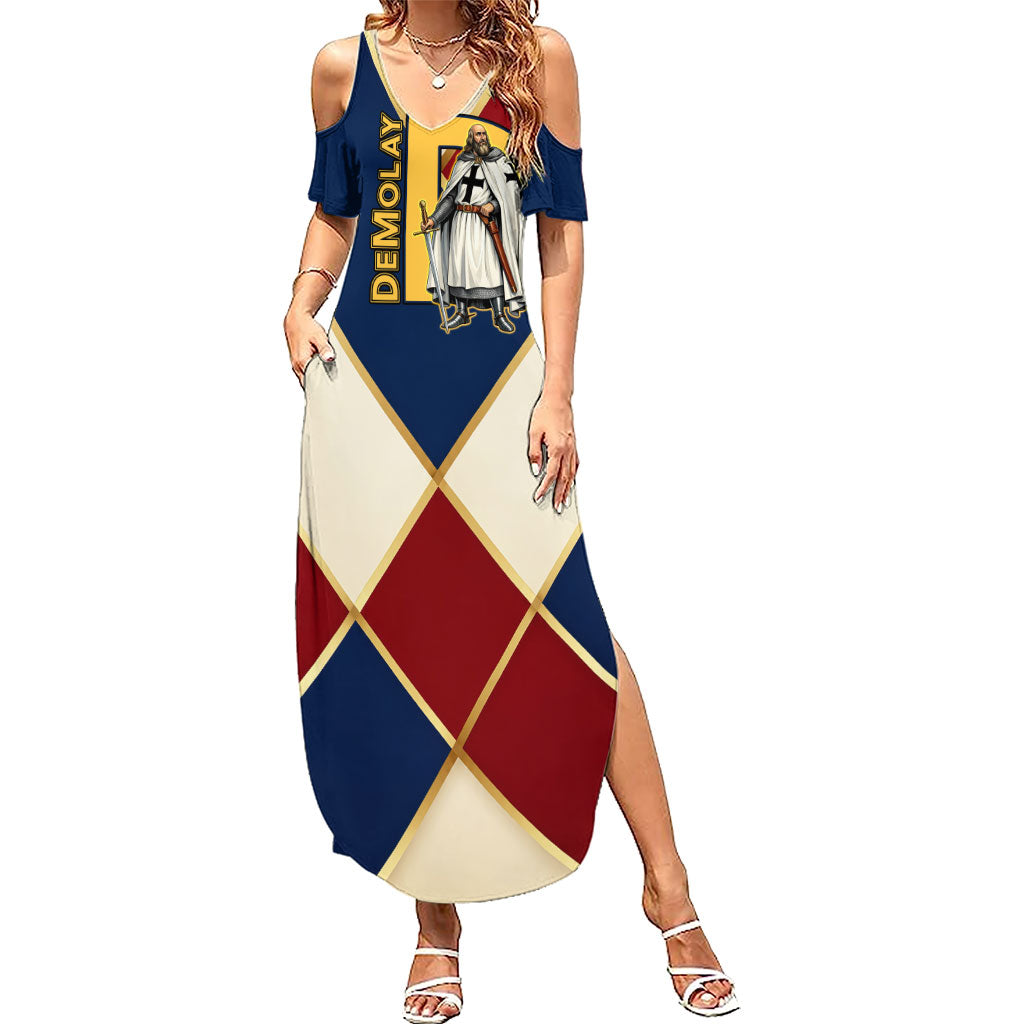 Jacques De Molay Summer Maxi Dress Crusader Knight Retro Virtues Seven Precepts