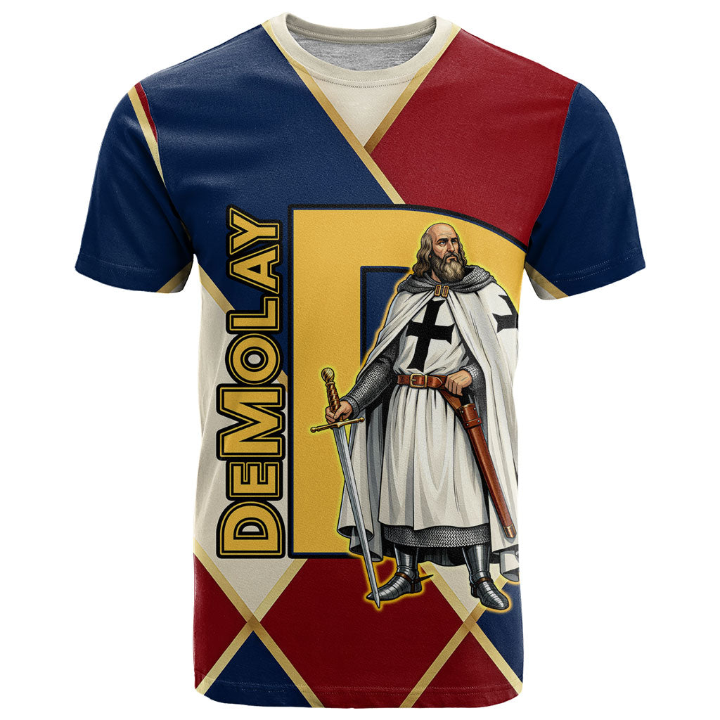 Jacques De Molay T Shirt Crusader Knight Retro Virtues Seven Precepts