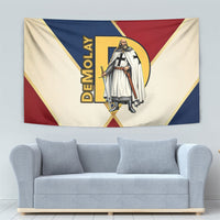 Jacques De Molay Tapestry Crusader Knight Retro Virtues Seven Precepts