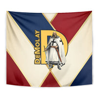 Jacques De Molay Tapestry Crusader Knight Retro Virtues Seven Precepts