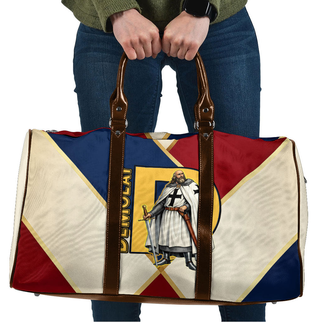 Jacques De Molay Travel Bag Crusader Knight Retro Virtues Seven Precepts