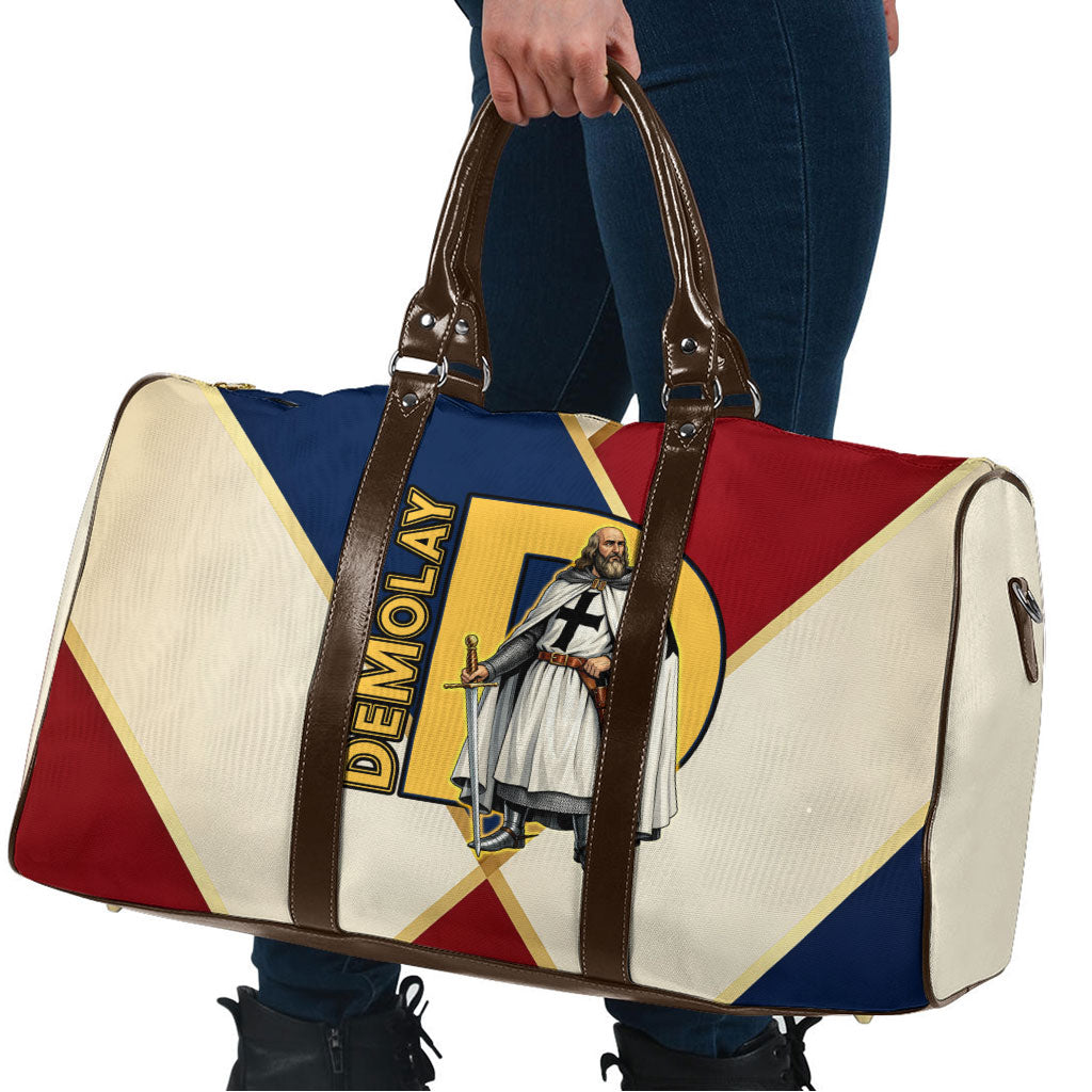 Jacques De Molay Travel Bag Crusader Knight Retro Virtues Seven Precepts