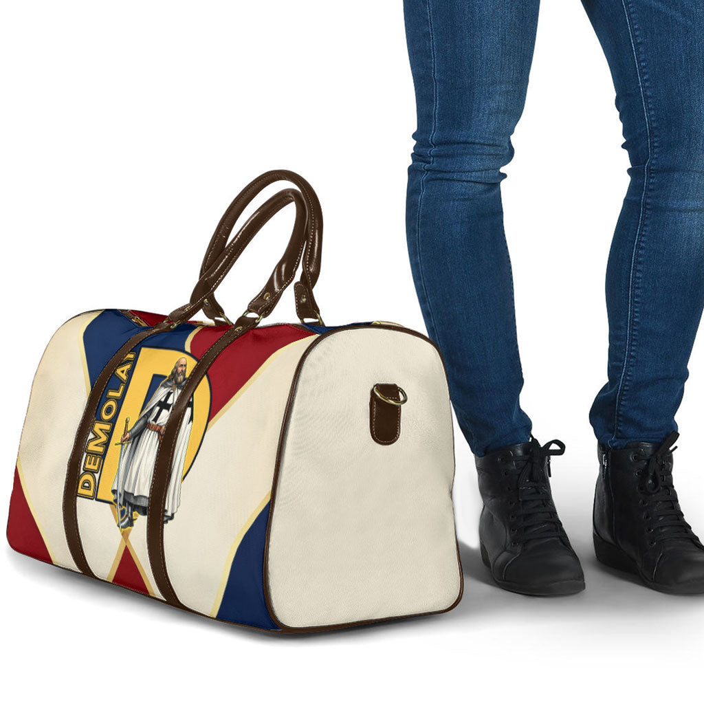 Jacques De Molay Travel Bag Crusader Knight Retro Virtues Seven Precepts