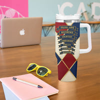Jacques De Molay Tumbler With Handle Crusader Knight Retro Virtues Seven Precepts