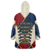 Jacques De Molay Wearable Blanket Hoodie Crusader Knight Retro Virtues Seven Precepts