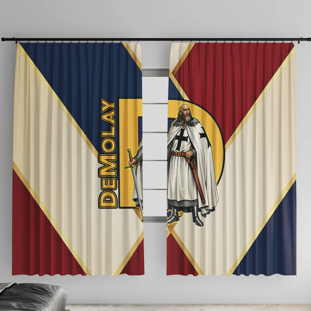 Jacques De Molay Window Curtain Crusader Knight Retro Virtues Seven Precepts