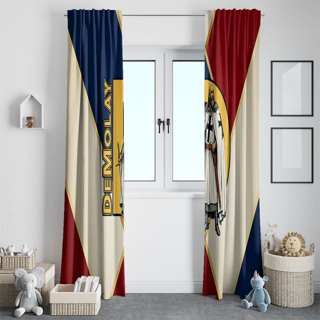 Jacques De Molay Window Curtain Crusader Knight Retro Virtues Seven Precepts