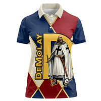 Jacques De Molay Women Polo Shirt Crusader Knight Retro Virtues Seven Precepts