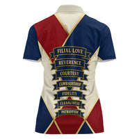Jacques De Molay Women Polo Shirt Crusader Knight Retro Virtues Seven Precepts